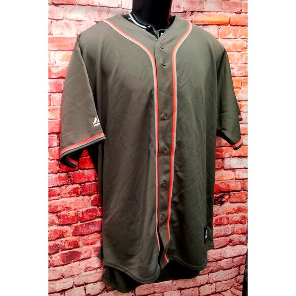 Majestic Jersey Men's XL Gray MLB Baseball Sports Short Sleeve Button Front - Picture 4 of 7